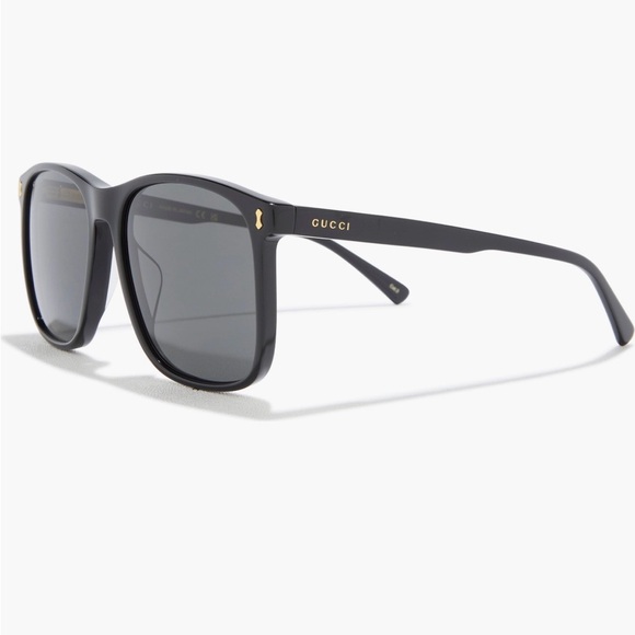 Gucci Black and Gold Sunglasses 57MM Square